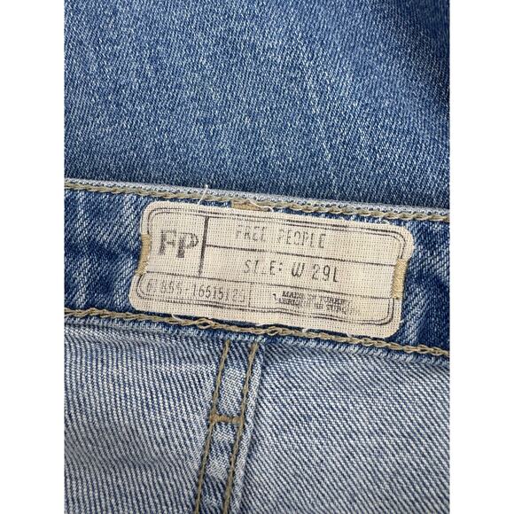 Free People High Rise Raw Hem Ankle Jeans W29 5 pockets Light Wash - Picture 4 of 4